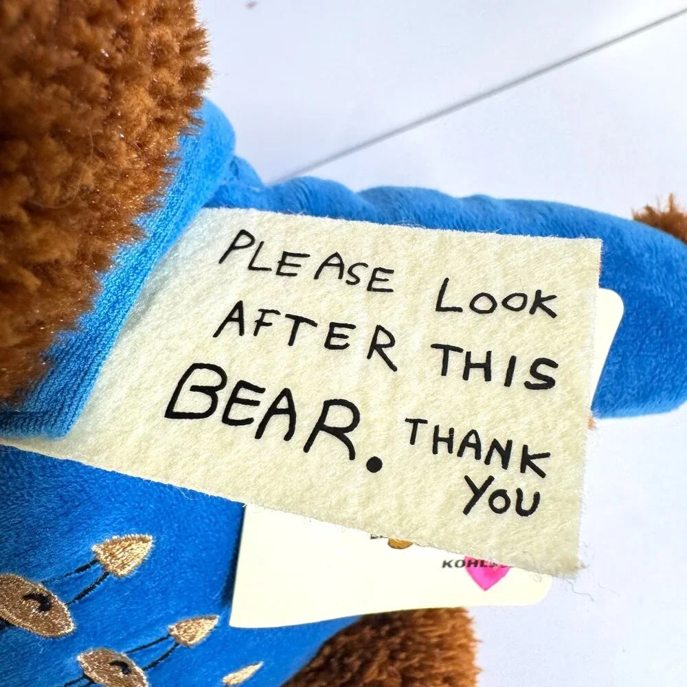 Paddington Bear Plush Kohls Cares 12" Honey-Brown Blue Duffel Coat Red Hat - Picture 6 of 11